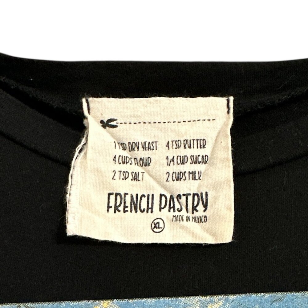 FRENCH PASTRY Starry Night Vincent Van Gogh Cropped Black Graphic Tee Shirt XL - Picture 3 of 6
